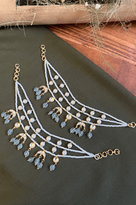 CRESCENT SAGE GREEN CHEED KAANCHAIN PAIR