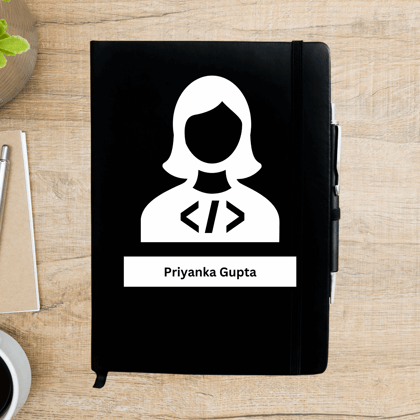Coder Female Silhouette Personalized  Diary-Blue