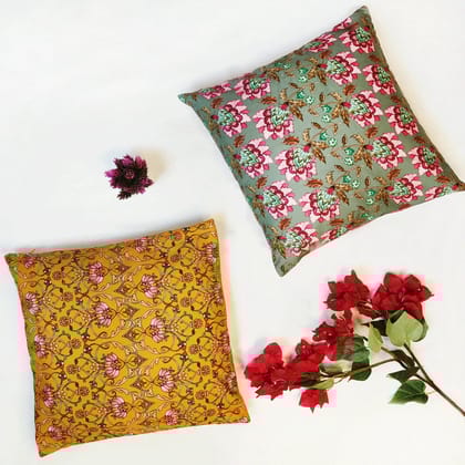 Jaipuri Garden Cushion Cover Combo of 4