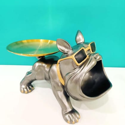 Swiss Bulldog Storage Tray Holder-Silver Grey