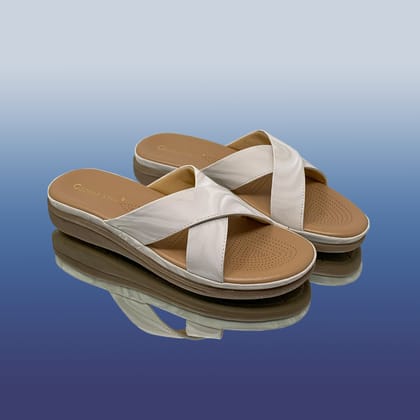 white cross-strap sandals-White / 36
