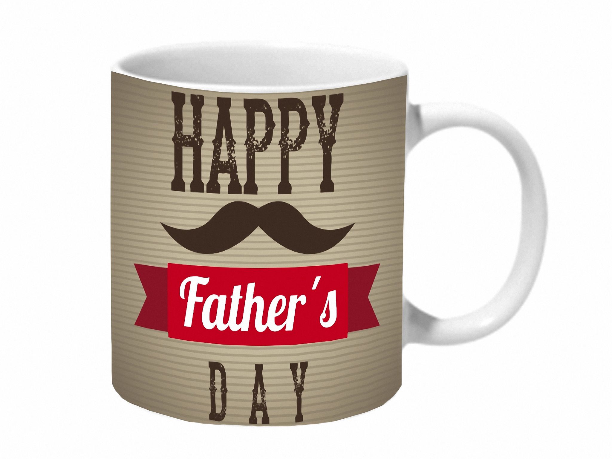 Multicolor Happy Mooch Fathers Day Ceramic Mug