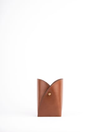 Pen Holder Tan-3.5"x3.5"x4.75"