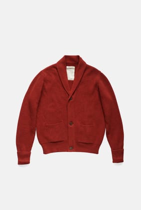 MONTGOMERY SHAWL COLLAR CARDIGAN-GARNET RED / S