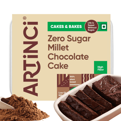 Eggless Millet Chocolate Cake - Sugar Free, Diabetic Friendly (150g)-150 g
