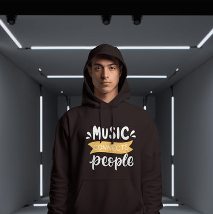 Music connect People Black Hoodie-M