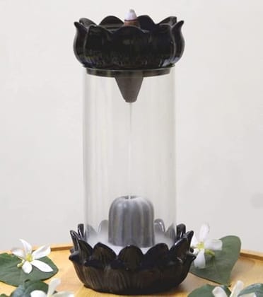 MEHRAAZ STORE Shiva Linga Cylinder Glass Backflow Incense Burner