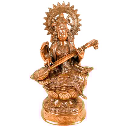 Saraswati Statue Murti | Maa Sarasvati Decor Statue | Religious & Spiritual Wall Art - for Puja, Home, Entrance  & Living Room  - 27 inch