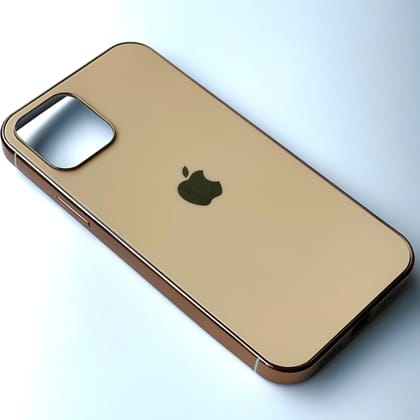 iPhone 12/12Pro Back Cover / Matte Silicone My case With Chrome Sides-Matte Gold