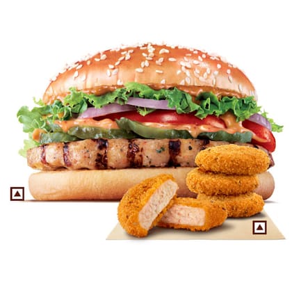 Original Whopper Chicken+4pcs Crunchy Chicken Nuggets.