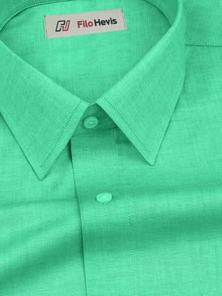 Filafil Fabric Regular Fit Formal Shirt Full Sleeve -Green-S