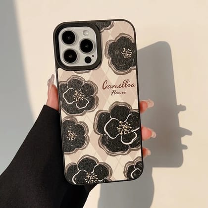 Retro Flower Floral PU Leather iPhone Soft Silicone Case-iPhone 14 Pro Max
