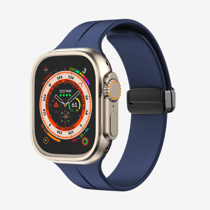 Kite - Soft Steel Magnetic Buckle Apple Watch Strap - Blue-Midnight Blue / 38/40/41mm