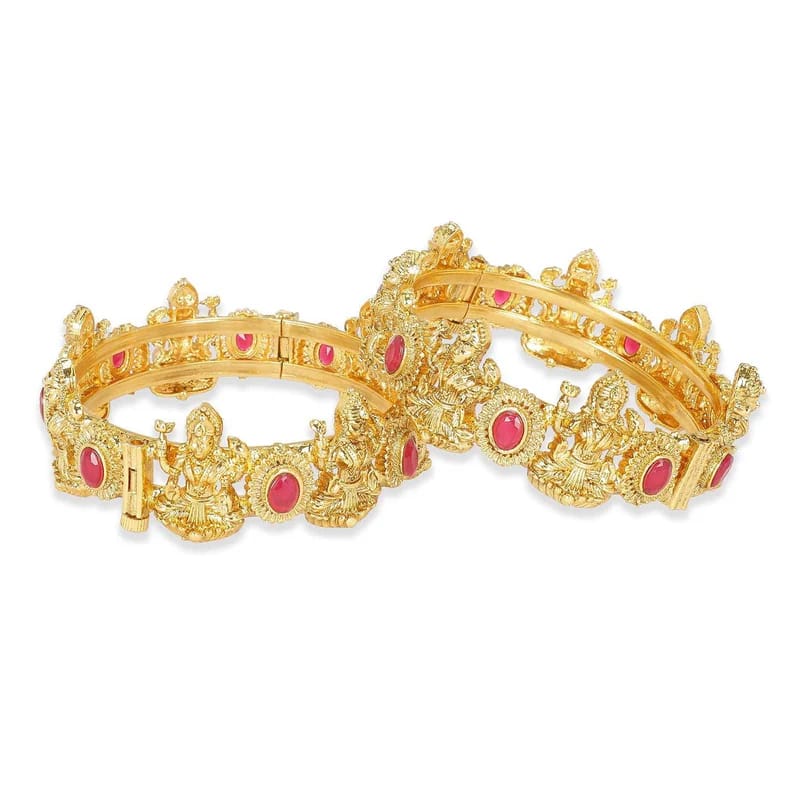 Traditional Indian Goddess Ruby Set of 2 Kada