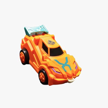 Cartoon Transformer Cars with roboting with 360° Rotation Push & Go ToysBest Transformer Toys Robot (Orange)
