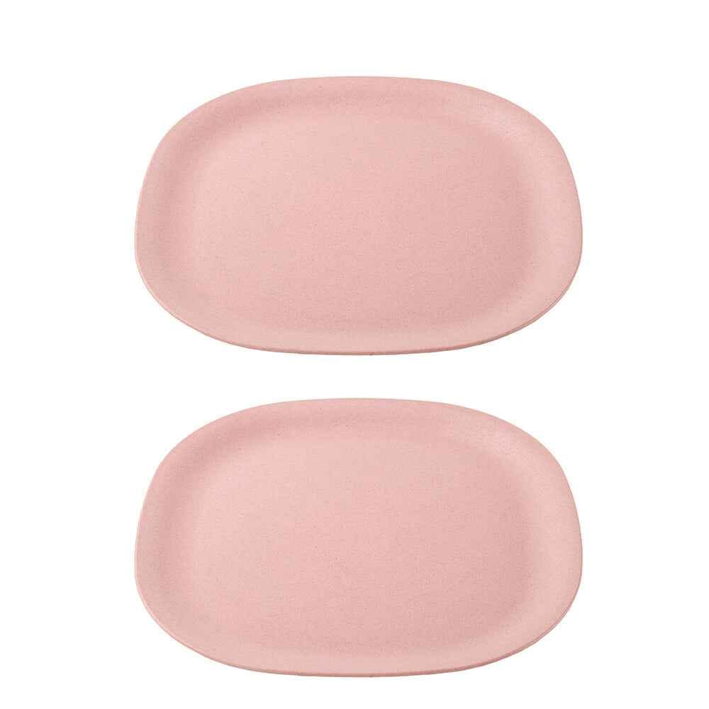 Rice husk And Bamboo Fiber Dinner Plates 11"-PLUSH PINK / OF 2