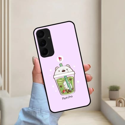 Cartoon Matcha Tea We Bare Bears Glossy Metal Case Cover For Samsung-Samsung Galaxy F54 / M54