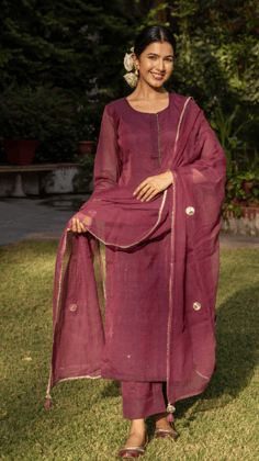 Kota Doria Lace Work Set-S