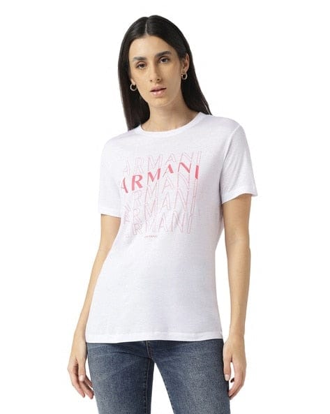 Lunar Glow: AX Women's White Round Neck T-Shirt-L