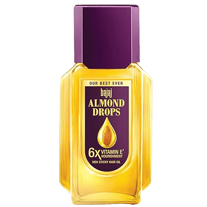 Bajaj Almond Drops Non-Sticky Hair Oil - For Healthy & Beautiful Hair, With 6X Vitamin E Nourishment, 95 ml