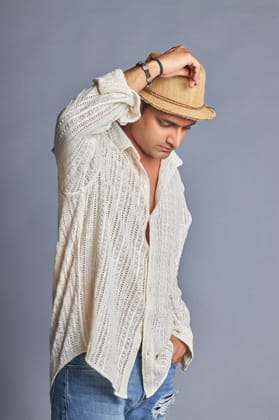 Thread- White Crochet shirt-XS / White