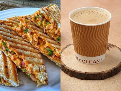 Paneer Tikka Sandwich + Tea