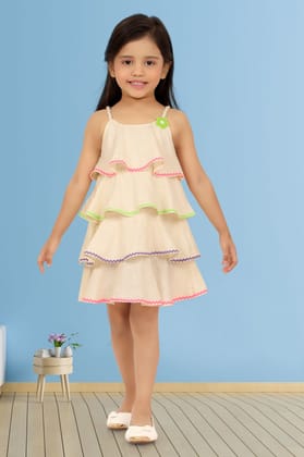 Girls Cotton Summer Dress [GT-7093] (1-6Years)-1-2Y (Size - 18) / Cotton