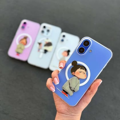 Portraits Panda Love Custom Magsafe Clear Transparent iPhone Hybrid Silicone Slim Case-Design 2