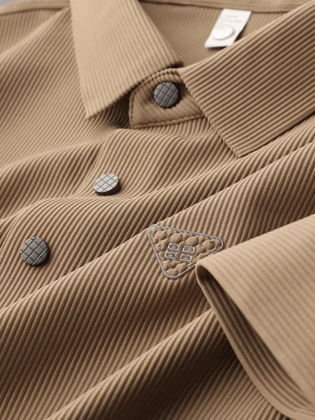 Wrinkle-Resistant Stripe Textured Pique Polo-M/40 / Brown