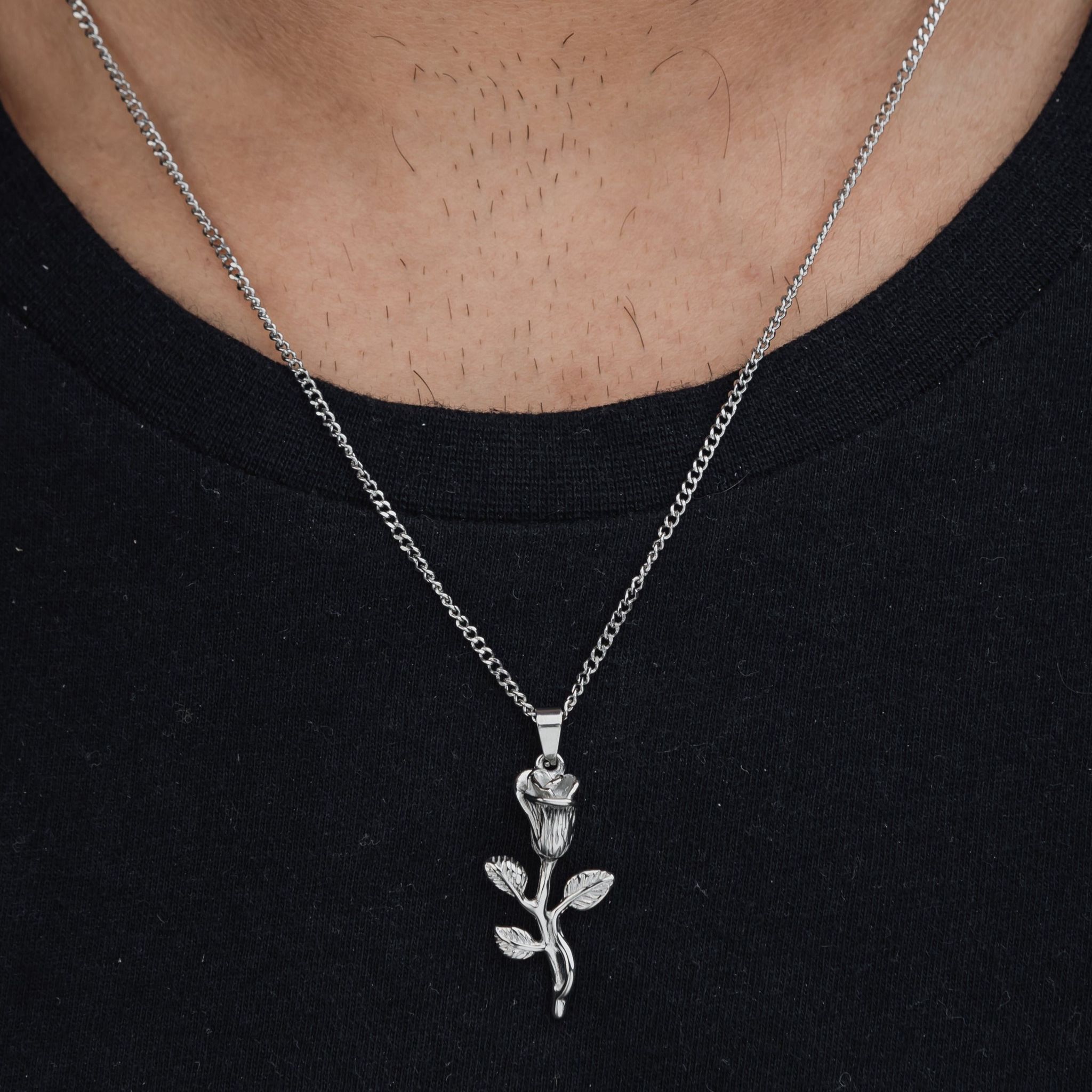 ROSE (SILVER) Pendant+ Chain