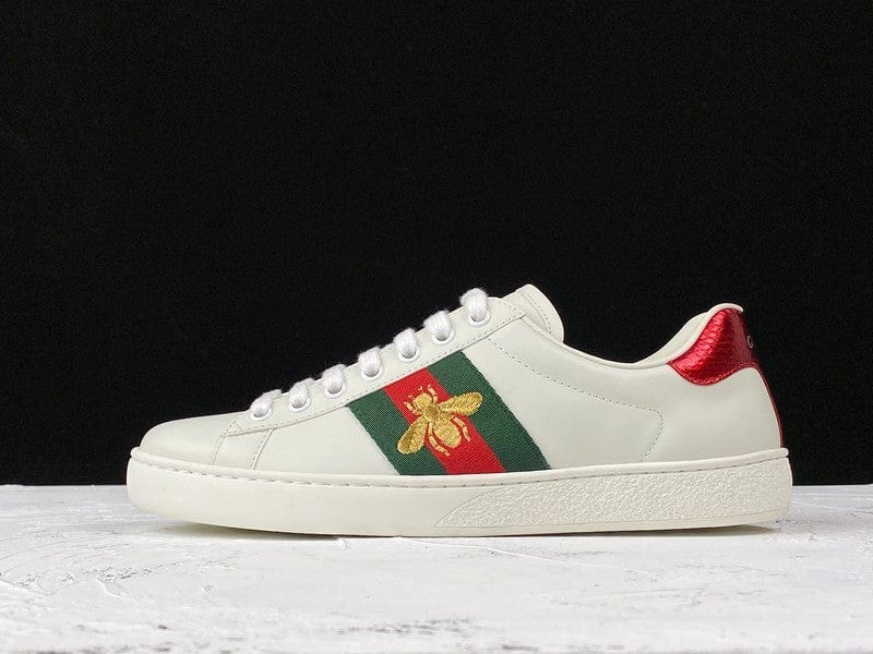 GUCCIMens Embroidered ace Bee - White-Euro 41