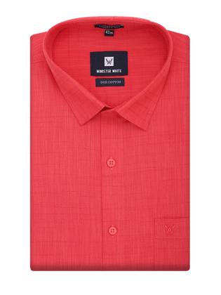 Mens Cotton Regular Fit Brick Red Colour Shirt Digi Cotton-38 / F/S / Brick Red