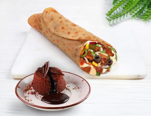 Spicy Paneer Roll + Chocolava