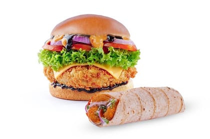 American BBQ Chicken Burger+Crispy Chicken Wrap