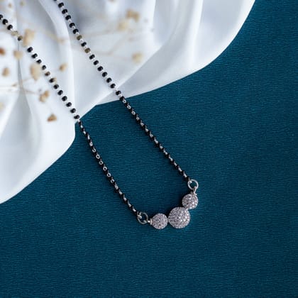 Serene Promise Rhodium Mangalsutra-White / Rhodium / 18"