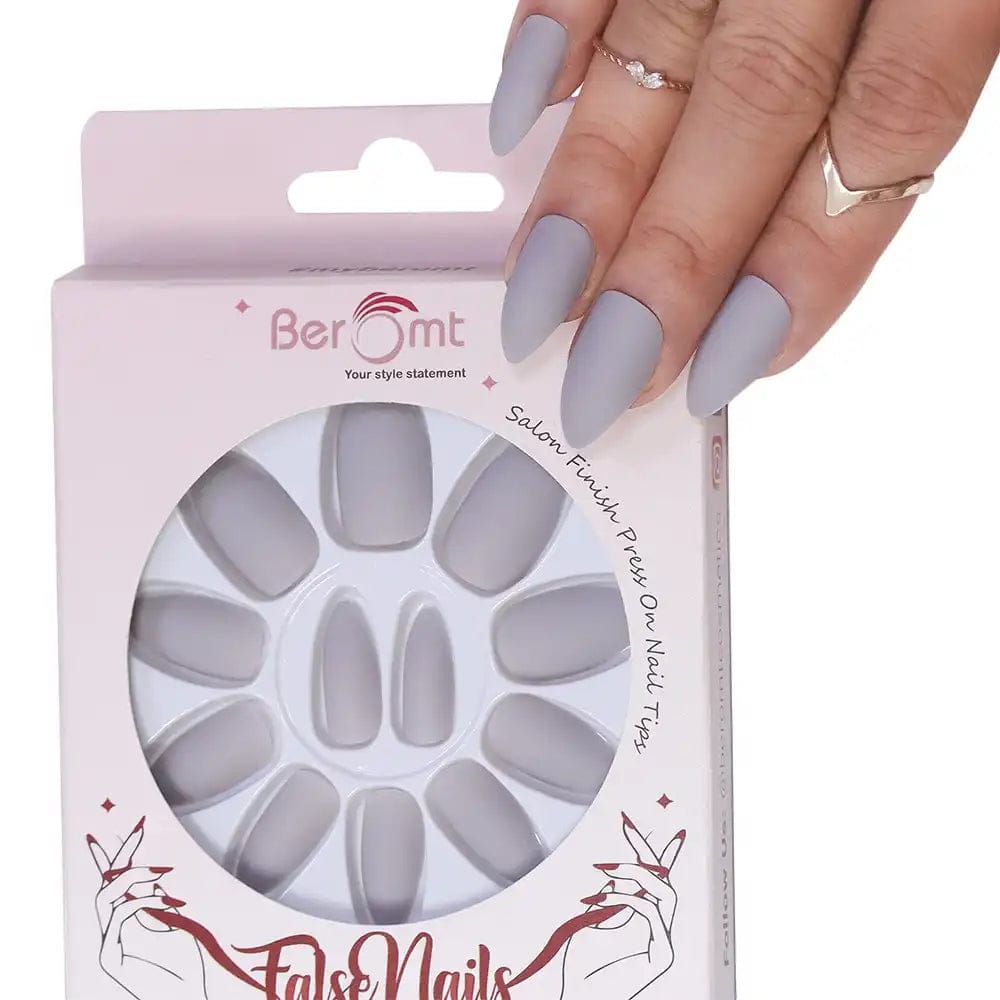 MATTE CLAWS NAILS (NAIL KIT INCLUDED)-Light Gray