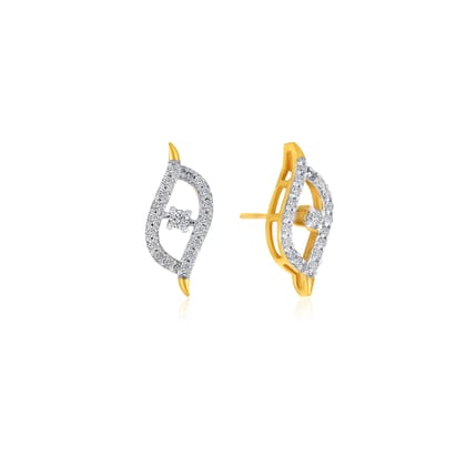Senco Gold Artistic Diva Diamond Studs (1.4 gram / 0.17 Ct / GH-VS-SI / 18K Yellow Gold)
