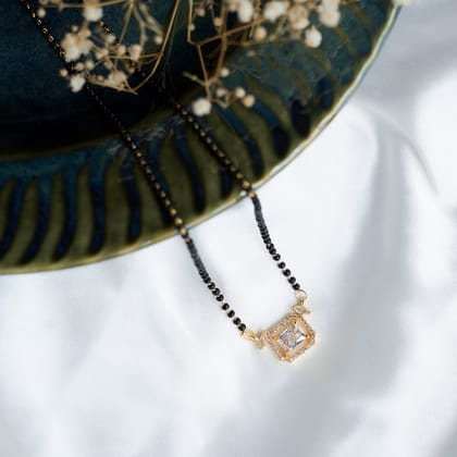 Golden Glow Mangalsutra-White / Gold Plated / 18"