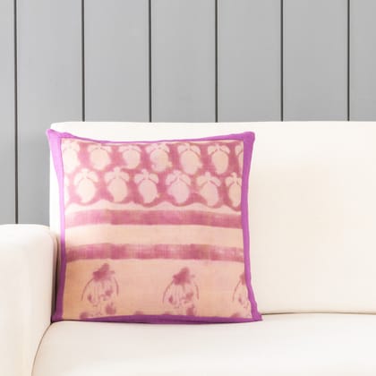 Handwoven Upcycled Purple & Lilac Wool Cushion Cover - 16x16-Purple / Lilac / Wool