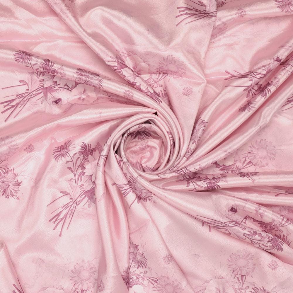 Pinkish Sunflower And Citntz Digital Printed Fabric - Crepe-Polyester / Silk Crepe / 110 CM | 43 Inch