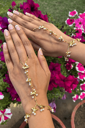 GOLD BIRD CHAIN HATHPHOOL (PAIR)