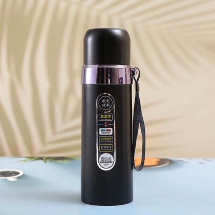 Denzcart Premium Insulated Stunning Printed Water Bottle | Vaccume Flask | Double Wall Insulated (Black)  by Ruhi Fashion India