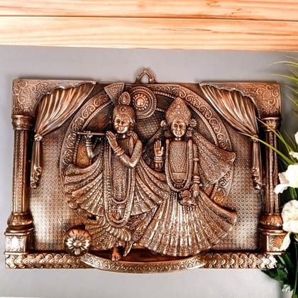 Radha Krishna Wall Hanging Idol | Shri Krishna Radha Wall Art Statue For Big Walls - for Gift, Home, Living Room, Office, Puja Room Decoration - 25 Inch