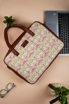 Russian Roulette Hand Block Printed Yellow Laptop Bag-16 X 4 X 11.5 in / Yellow / Yellow