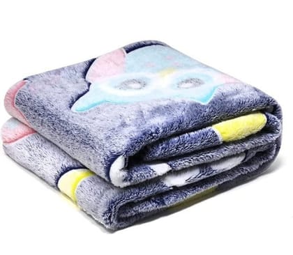 Glow in The Dark  Small Owl Blue Blanket  Soft Cozy All Season Blankets