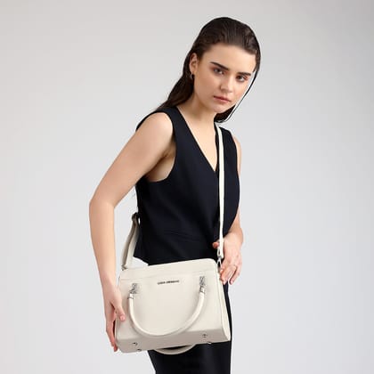 Voyage Statement Satchel Bag-29X11X22CM / White