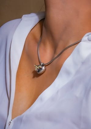 Chandra Silver Kundan Pendant