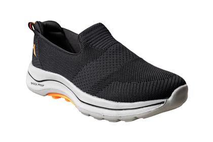 Abros Gents Black / F. Orange Sports Shoe-Black/F.Orange / 6