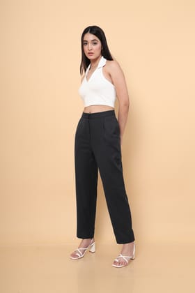 Grey Straight Casual Pants-S