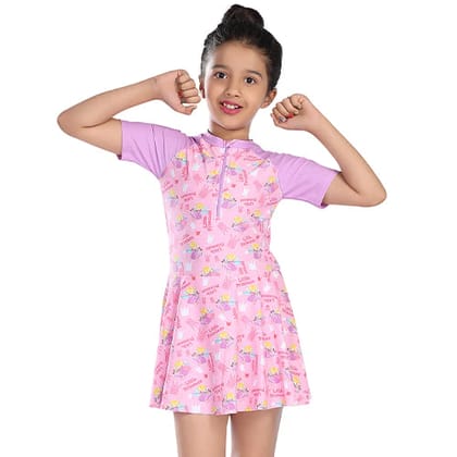 Girls Swimsuit - Diva Pink 5540-Large (5-6 Years)